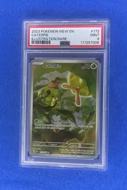 2023 POKEMON MEW EN-151 ILLUSTRATION RARE #172 CATERPIE PSA 9 - Image 1