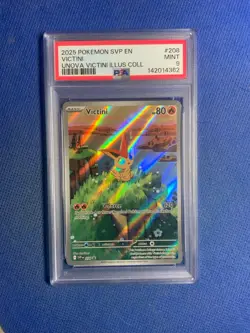 2025 POKEMON SVP EN-SV BLACK STAR PROMO #208 VICTINI PSA 9 - Image 1
