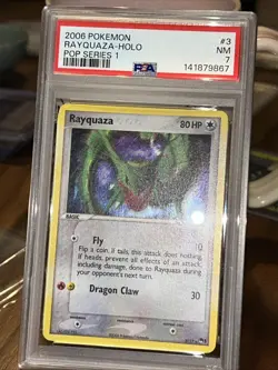 2006 POKEMON POP SER 1 #3 RAYQUAZA-HOLO PSA 7 - Image 2