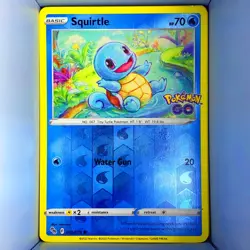 Squirtle 015/078 reverse holo 70 Basic Water Pokemon GO - Image 1