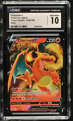 CHARIZARD V Crown Zenith Holo Rare #018 CGC 10 Pokemon [Nostalgium] - Image 1