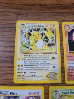 Lot of 5 Vintage Holo Pokemon Cards Gym Challenge Raichu, Ninetales, Ditto - Image 2