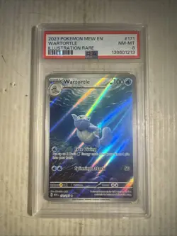 Pokemon Wartortle Illustration Rare Holo 2023 Scarlet & Violet 151 #171 PSA 8 - Image 1