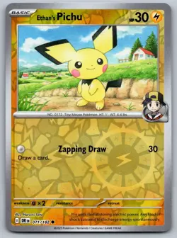 Pokemon Destined Rivals - Reverse Holo Ethan's Pichu 071 - Image 1