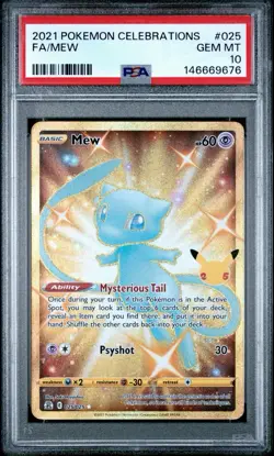 2021 Pokemon Celebrations FA/Mew #025 Holo Secret Rare Gold PSA 10 - Image 1