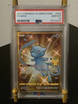PSA 10 GEM MINT Pokemon Mew #025 Full Art Secret Rare Holo Pokemon Celebrations - Image 1