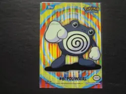 2000 Topps Pokemon Stick On #3 61 Poliwhirl Series 2 Chase TV Animation Sticker - Image 1