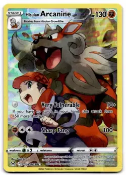 Hisuian Arcanine TG08/TG30 Holo Lost Origin Trainer Gallery Pokemon Holo NM - Image 1