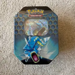Pokemon TCG Hidden Fates Tin Gyarados GX Factory Sealed SHIPS TODAY! - Image 1