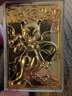 1999 Mewtwo 23K Gold Plated Trading Card - Burger King - Pokemon - Image 1