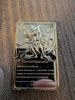 1999 Mewtwo 23K Gold Plated Trading Card - Burger King - Pokemon - Image 2