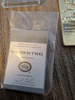 1999 Mewtwo 23K Gold Plated Trading Card - Burger King - Pokemon - Image 3