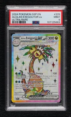 Alolan Exeggutor ex Ultra Rare Pokemon SV08: Surging Sparks PSA 9 MINT - Image 1