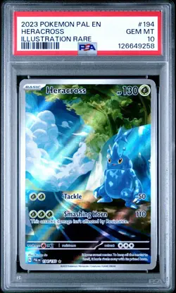 Heracross Pokemon Scarlet & Violet Paldea Evolved Illustration Card 194 PSA 10 - Image 1