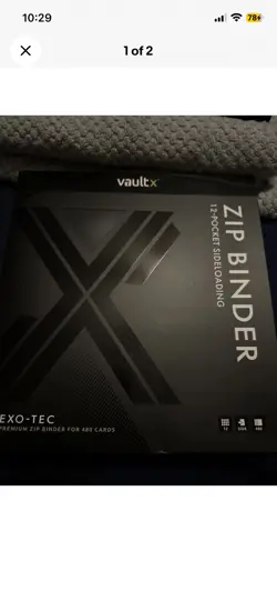 Vault X Black 12 Pocket Exo-Tec Zip Binder - New - VaultX 480 Cards Sideloading - Image 1