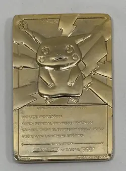 1999 Burger King Pokemon 23K Gold Plated Trading Card - Pikachu - Image 2