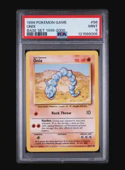 ONIX 56/102 - BASE SET 1999-2000 POKEMON CARD - FRESH SLAB POP 85 - PSA 9 MINT - Image 2