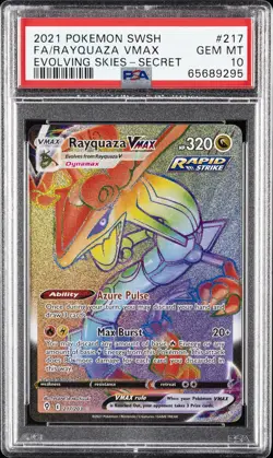 2021 POKEMON SWORD & SHIELD EVOLVING SKIES SECRET FULL ART/RAYQUAZA VMAX PSA 10 - Image 1