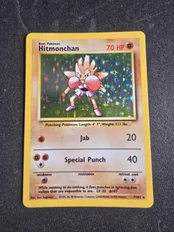 Pokemon Hitmonchan 7/102 Base Set Holo Rare English - Image 1