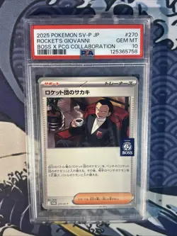 Pokemon Rocket's Giovanni 270/SV-P Boss X PCG Collaboration Japanese PSA 10 - Image 1