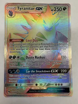 Pokemon Tyranitar GX 223/214 Sm-Lost Thunder Secret Rainbow Holo Rare (NM) - Image 1