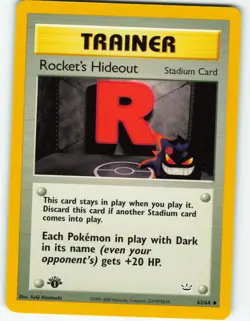 Rocket's Hideout - 1st Edition - 63/64 Neo Revelation - Pokemon TCG - 2001 - Image 1