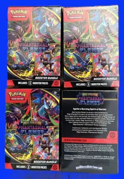 4 x Pokemon MEGA Evolution PHANTASMAL FLAMES Booster Bundle NEW 24 total bstrs - Image 2
