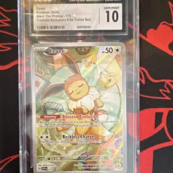 Pokemon TCG Eevee #173 Prismatic Evolutions Black Star Promo Holo CGC 10 - Image 1