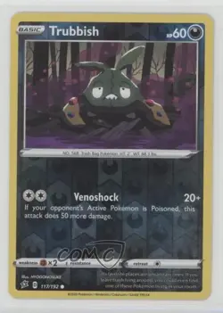 Trubbish Reverse Foil Pokemon Sword & Shield Rebel Clash #117 - Image 1