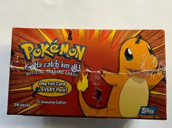 Pokemon TV Animation 1999 Topps Blue Label Box Factory Sealed - Image 3