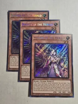 Yugioh! 3x Diviner of the Herald RA05-EN017 Secret Rare 1st Ed NM - Image 1