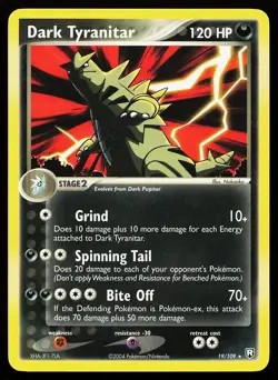 Dark Tyranitar 19/109 Rare Non-Holo Team Rocket Returns Pokemon Card - Image 1