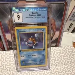 Pokemon TCG Squirtle 1st Edition Team Rocket CGC 9 Graded 68/82 (2000) Card - Image 1