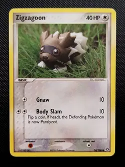 (EX) Zigzagoon 74/106 2005 EX Emerald Pokemon Card Yuka Morii - Image 1