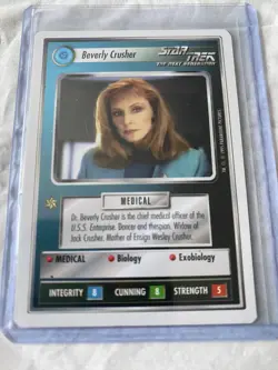 Star Trek CCG 1E WB95 BEVERLY CRUSHER Rare Card NEVER PLAYED - Image 1