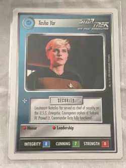 Star Trek CCG 1E WB94 Alpha TASHA YAR Rare Card NEVER PLAYED - Image 1