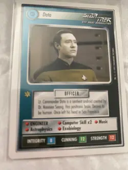Star Trek CCG 1E WB95 DATA Rare Card NEVER PLAYED - Image 1
