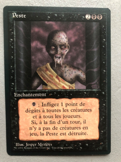 Mtg Carte Magic Fbb Pestilence French Foreign black bordered NM/LP - Image 1