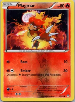 Pokemon TCG Magmar 16/83 Generations Rev Holo NM - Image 1