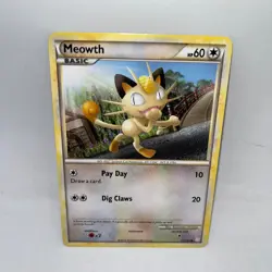 Meowth 75/123 Common HeartGold & SoulSilver Pokemon Lightly Played - Image 1