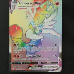 Pokemon Cinderace VMAX Secret Rare Holo SWSH02 194/192 320HP English - Image 1