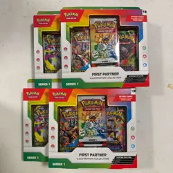 4X Pokemon TCG First Partner Illustration Collection Series New Sealed - Image 1