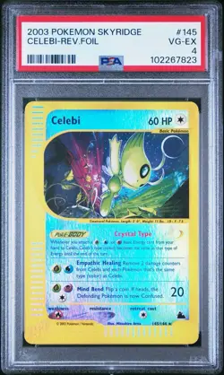 Pokemon Celebi Skyridge Crystal Reverse Holo Secret Rare #145 PSA 4 - Image 1