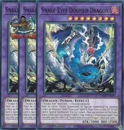 Yugioh! 3x Snake-Eyes Doomed Dragon RA05-EN039 Ultra Rare 1st Ed NM - Image 1