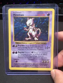 Mewtwo 10/102 Base Set Holo Rare LP Pokemon Card - Image 1