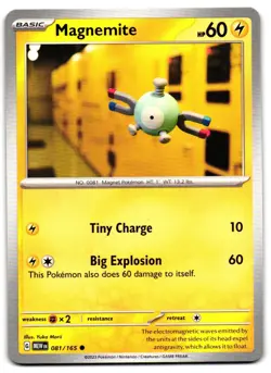 Magnemite 081/165 - 151 Common Pokemon TCG - M/LP Card - Image 1