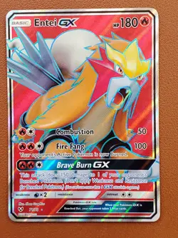 Entei GX TCG Full Art Holo Card Shining Legends 71/73 Ultra Rare NM LP Pokemon - Image 1