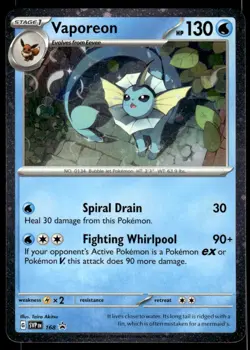 Pokemon TCG SV: Scarlet & Violet Promo Cards #168 Vaporeon - Image 1