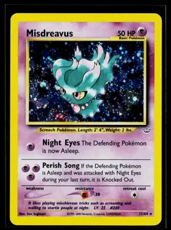 Pokemon TCG Misdreavus Holo Rare Neo Revelation 11/64 MP - Image 1