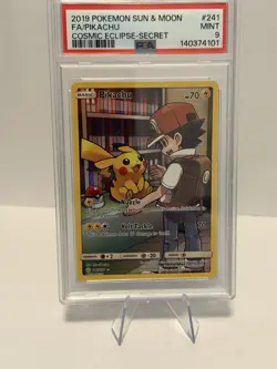 Pokemon Pikachu Secret Rare Full Art Holo Cosmic Eclipse 241/236 PSA 9 - Image 1